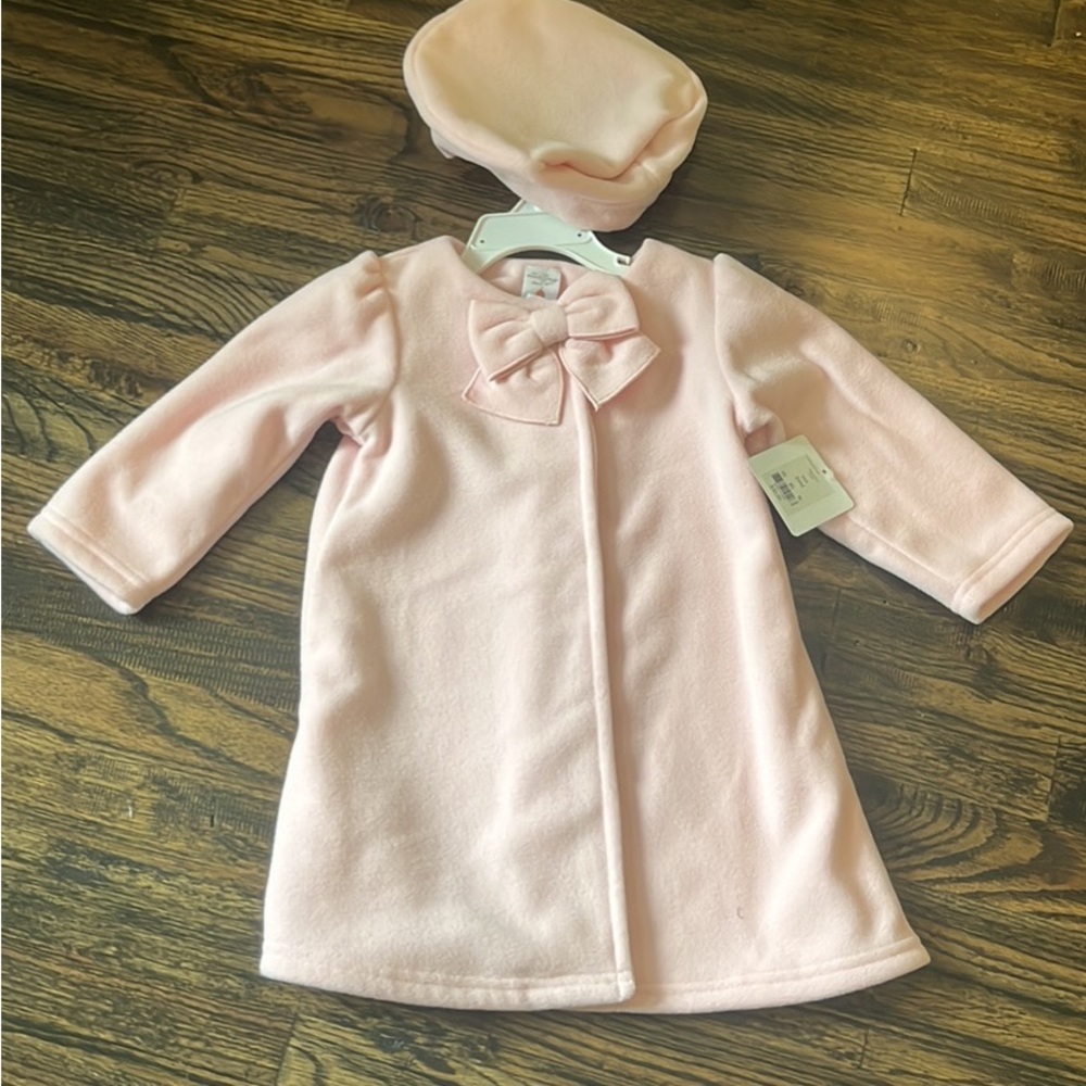 24M NEW girls pink dress coat with matching hat